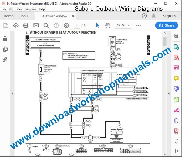 Subaru Outback wiring diagrams Manual